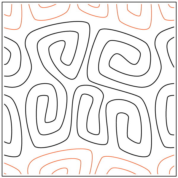 African Samba longarm quilting stitch pattern, item GE-001