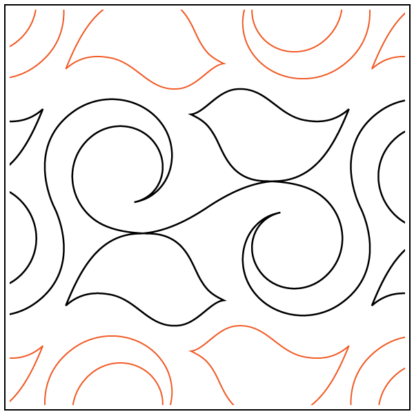 Bird on the Wind longarm quilting stitch pattern, item AN-004