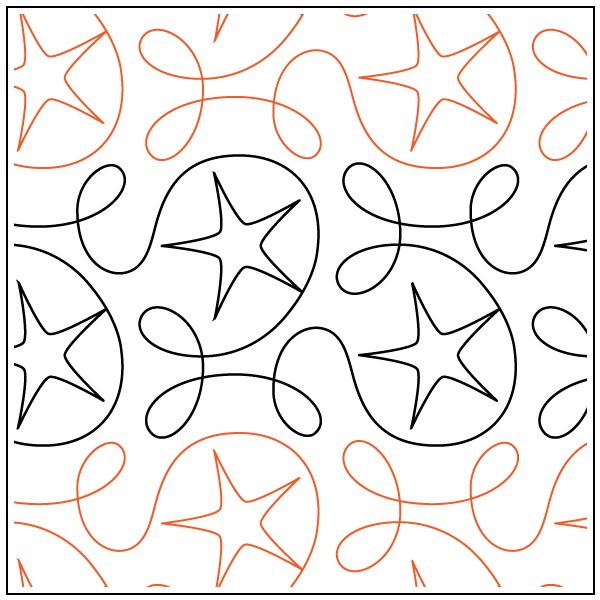 Ginger Star longarm quilting stitch pattern, item SK-002