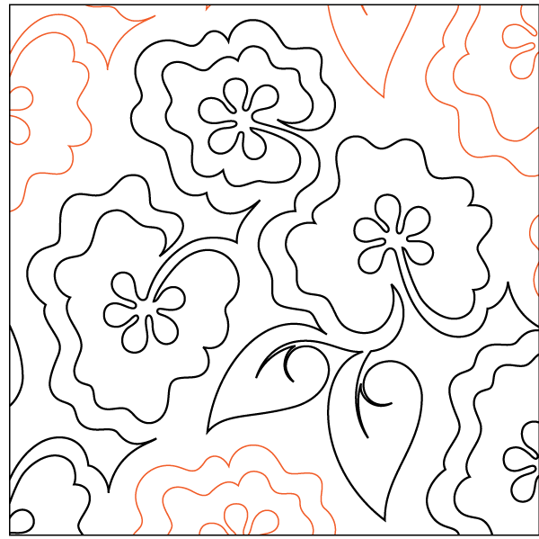 Meadow Poppies longarm quilting stitch pattern, item FL-002