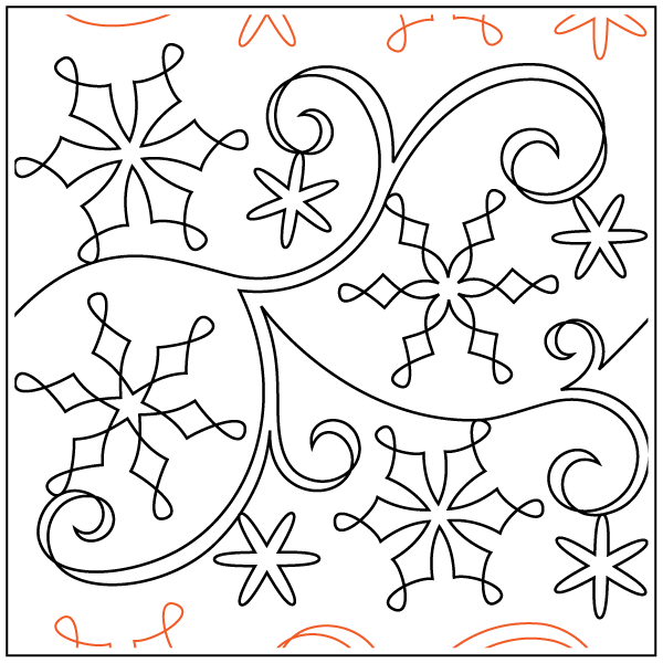 Snowflake Fun longarm quilting stitch pattern, item SK-004