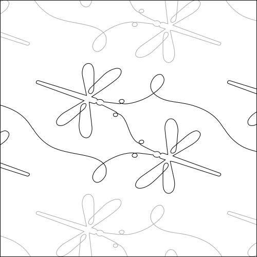 Jared's Dragonflies longarm quilting stitch pattern, item AN-015
