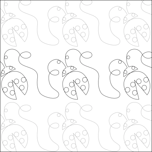 Ladybug Garden longarm quilting stitch pattern, item AN-017