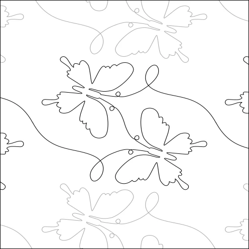 Swallowtail Butterfly longarm quilting stitch pattern, item AN-022