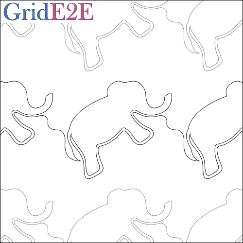 Baby Elephant longarm quilting stitch pattern, item AN-003