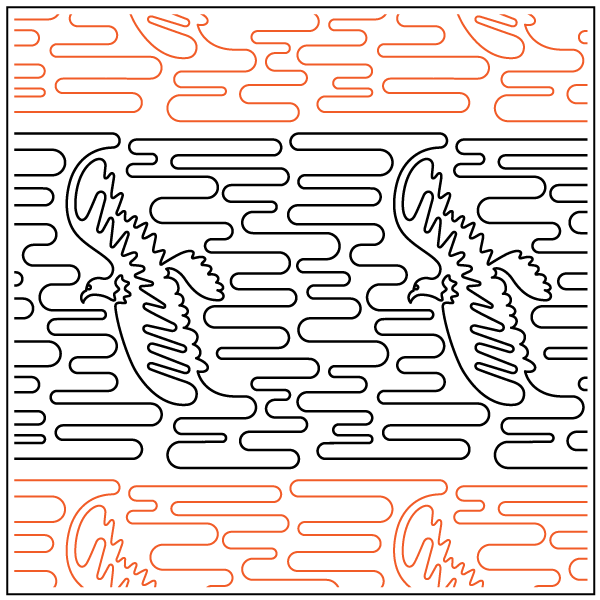 Bald Eagle longarm quilting stitch pattern, item AN-002