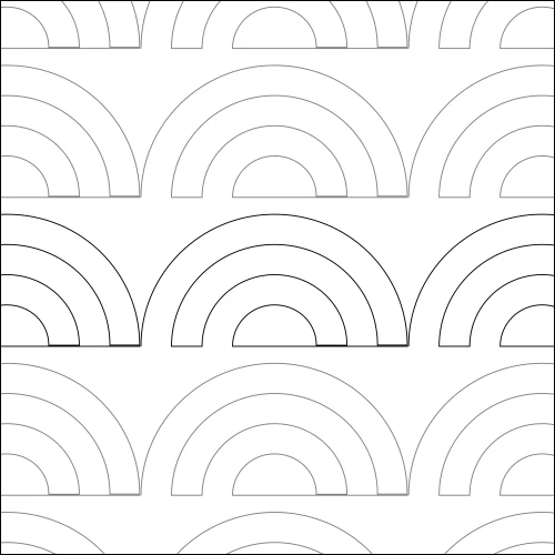 Baptist Fan Rainbow longarm quilting stitch pattern, item GE-002