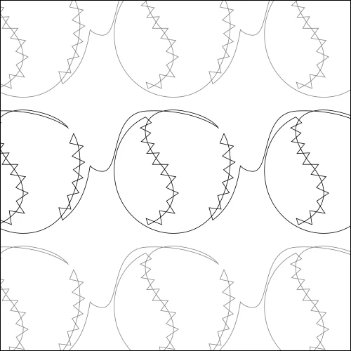 Baseball Strike longarm quilting stitch pattern, item SP-001