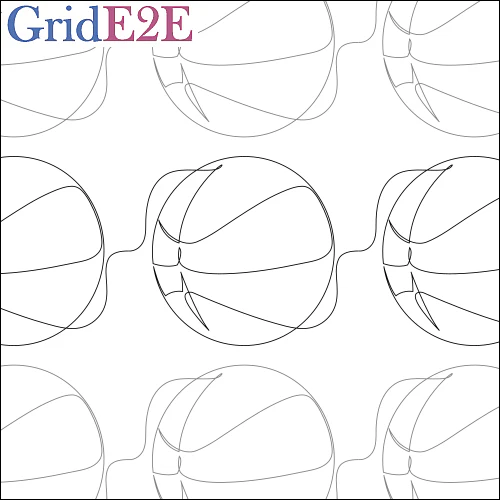 Basketball Hoopster longarm quilting stitch pattern, item SP-002
