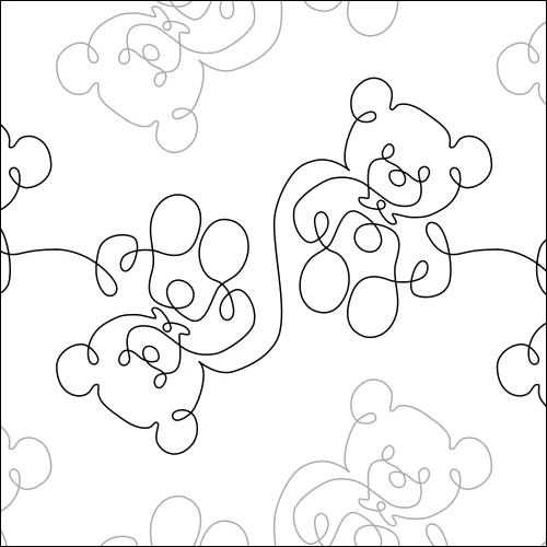 Cree's Bear longarm quilting stitch pattern, item KD-002