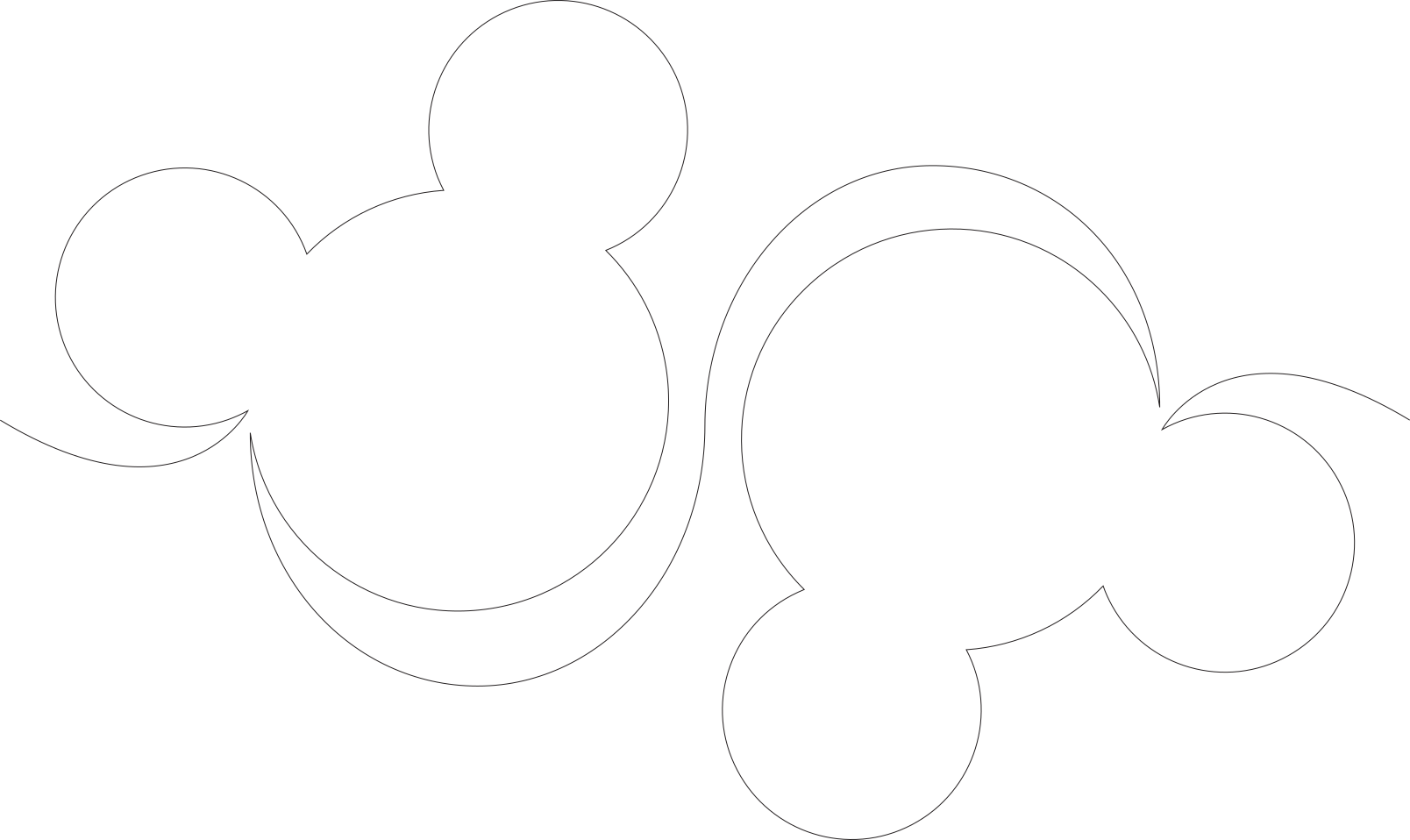 Mouse Ears longarm quilting stitch pattern, item KD-003