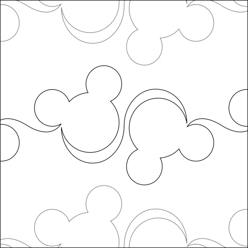 Mouse Ears longarm quilting stitch pattern, item KD-003