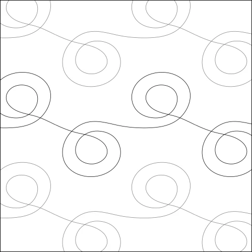 Circle Swirls longarm quilting stitch pattern, item GE-003
