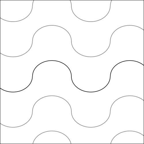 Circle Waves longarm quilting stitch pattern, item GE-004