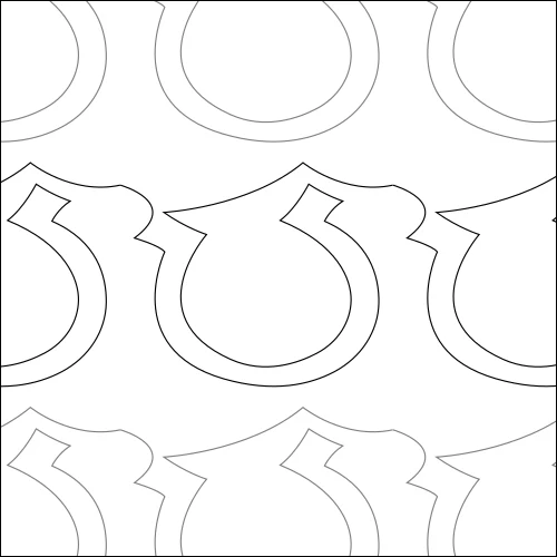 Horseshoes longarm quilting stitch pattern, item MI-008