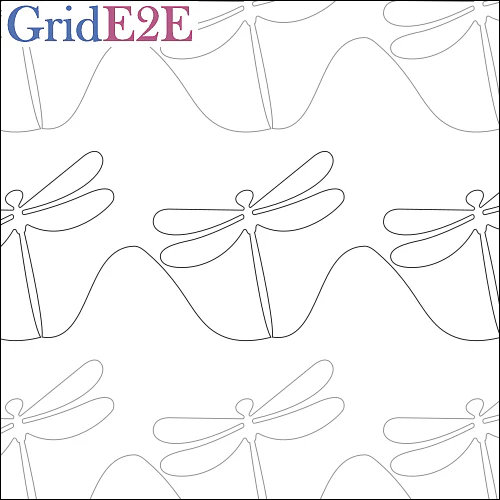 Dancing Dragonfly longarm quilting stitch pattern, item AN-007