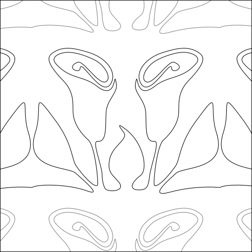 Calla Lily Border longarm quilting stitch pattern, item FL-001