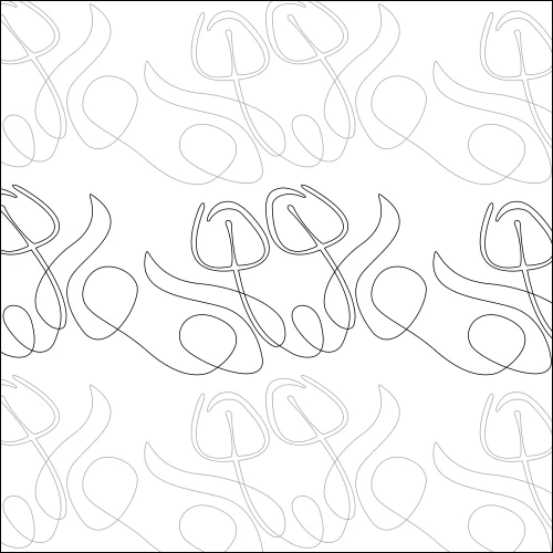 Tulip Twins longarm quilting stitch pattern, item FL-006