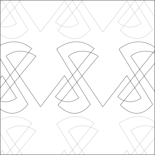 Hourglass Melody longarm quilting stitch pattern, item GE-006