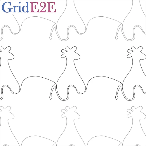 Graceful Giraffe longarm quilting stitch pattern, item AN-012