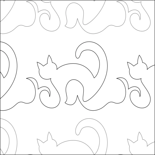 Halloween Cat longarm quilting stitch pattern, item AN-013