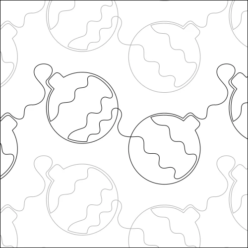 Christmas Ornaments longarm quilting stitch pattern, item CH-001