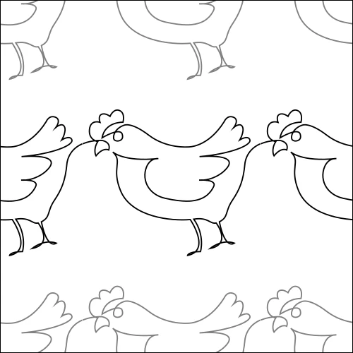 Karen's Chicken longarm quilting stitch pattern, item AN-016
