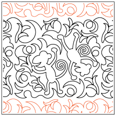 Monkeys Going Bananas longarm quilting stitch pattern, item AN-019