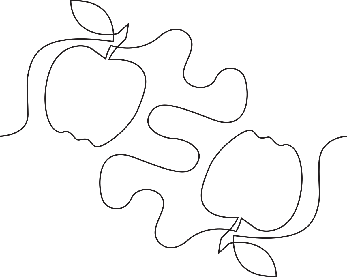 Teacher's Apple longarm quilting stitch pattern, item FO-002