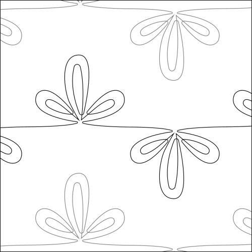 Paisley Flower longarm quilting stitch pattern, item LV-008