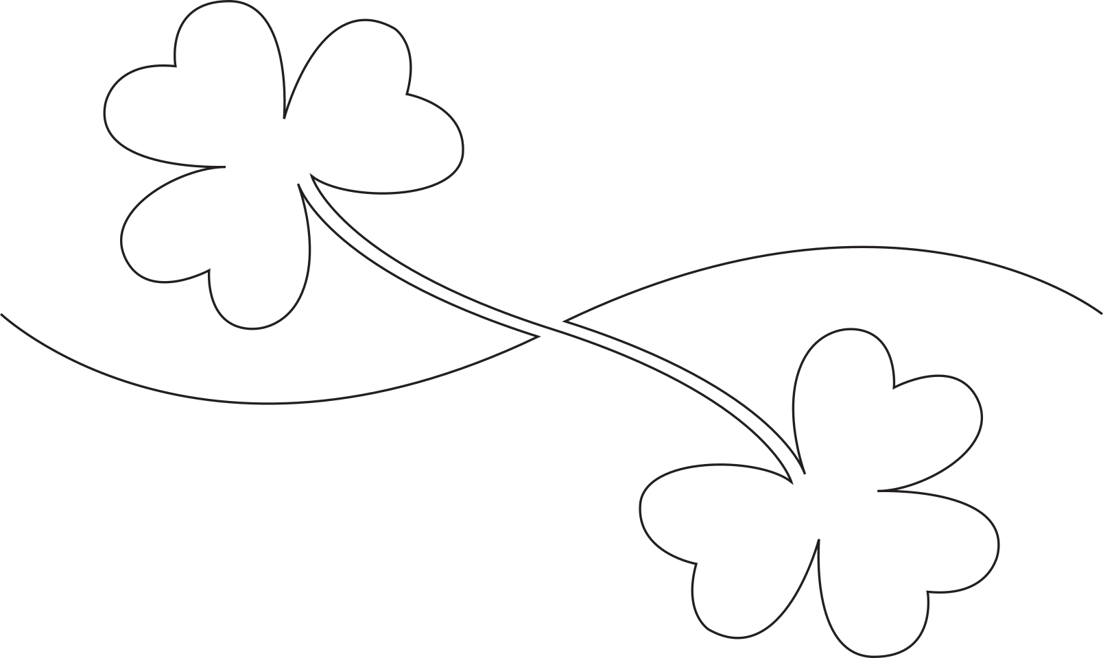 Shamrock Clover longarm quilting stitch pattern, item LV-009