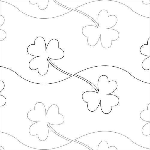 Shamrock Clover longarm quilting stitch pattern, item LV-009