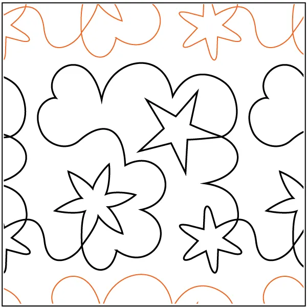Starry Dreams longarm quilting stitch pattern, item SK-008