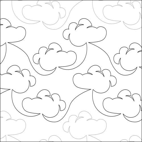 Fluffy Clouds longarm quilting stitch pattern, item SK-001