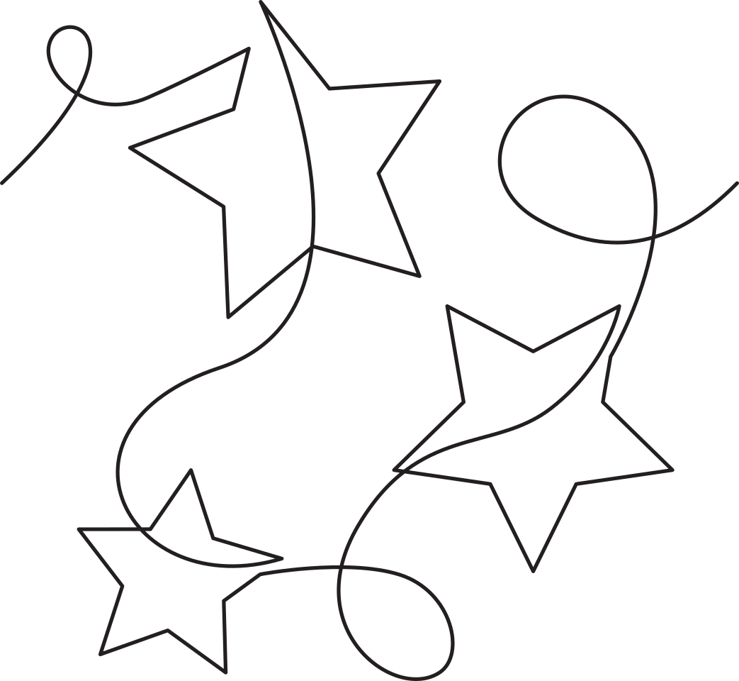 Lucky Stars longarm quilting stitch pattern, item SK-003