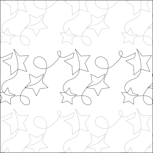 Lucky Stars longarm quilting stitch pattern, item SK-003