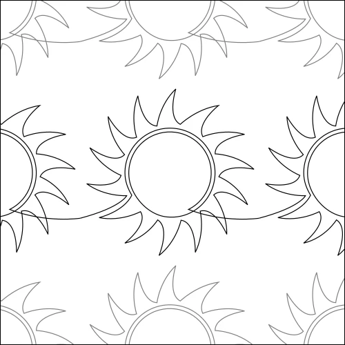 Summer Sunshine longarm quilting stitch pattern, item SK-007