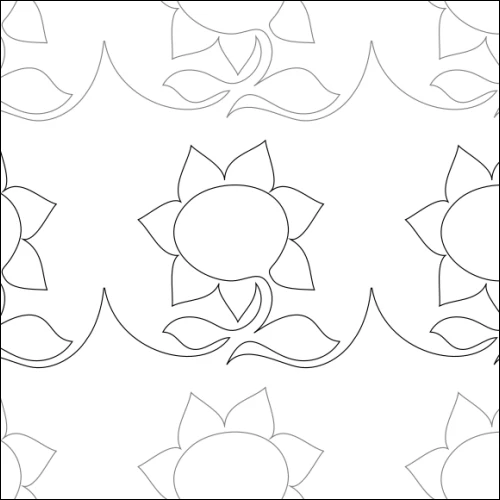 Sunflowers for Ukraine longarm quilting stitch pattern, item FL-003