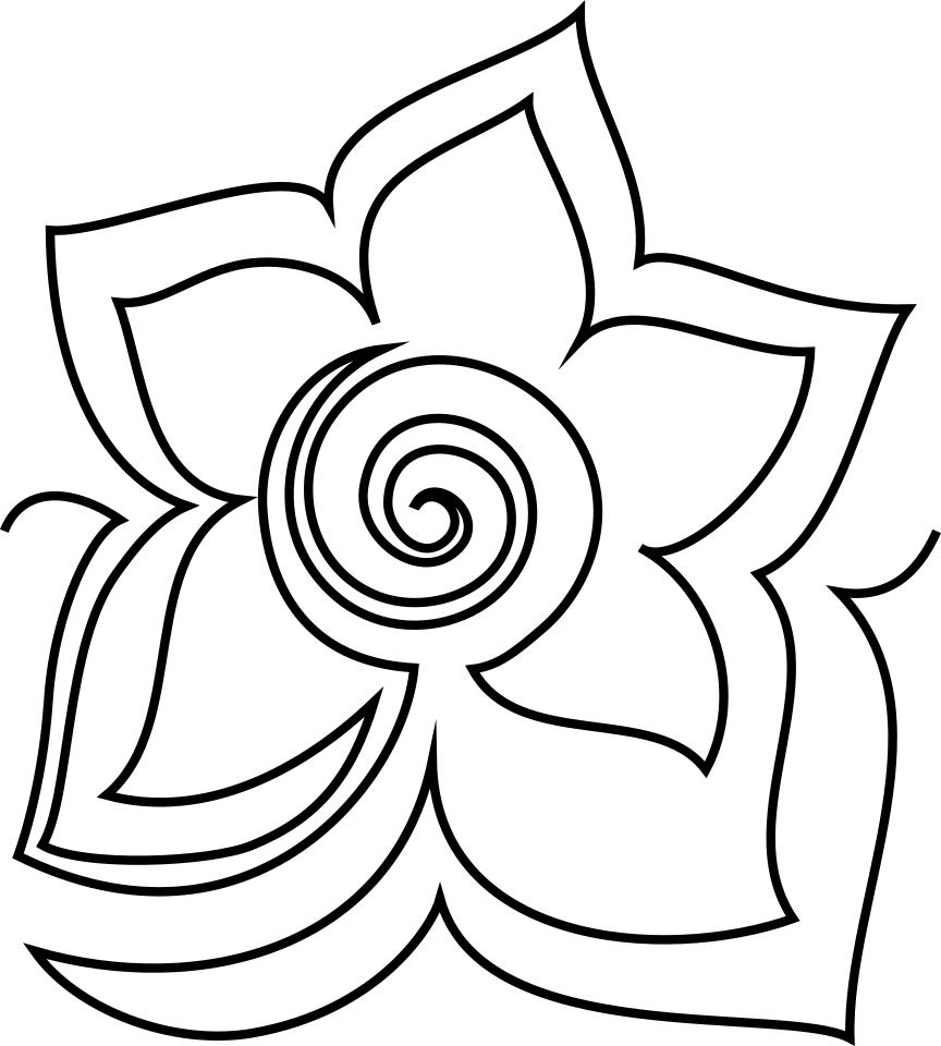 Swirly Flowers longarm quilting stitch pattern, item FL-004