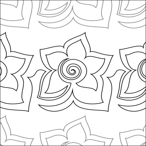 Swirly Flowers longarm quilting stitch pattern, item FL-004
