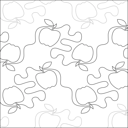 Teacher's Apple longarm quilting stitch pattern, item FO-003