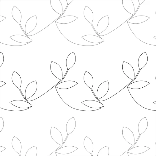 Three Leaf Vines longarm quilting stitch pattern, item LV-010