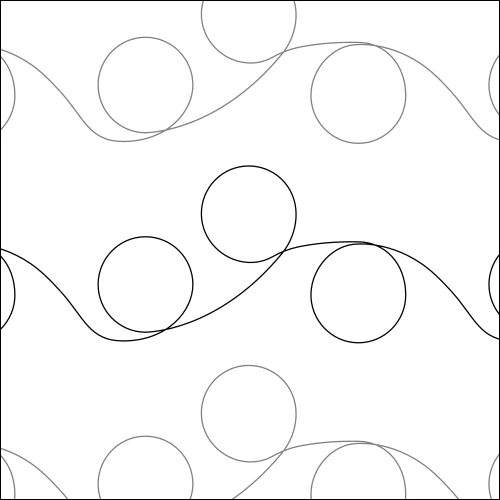 Water Bubbles longarm quilting stitch pattern, item GE-019