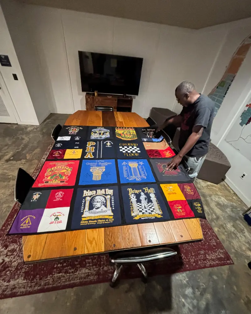 Memory quilt made from cherished garments