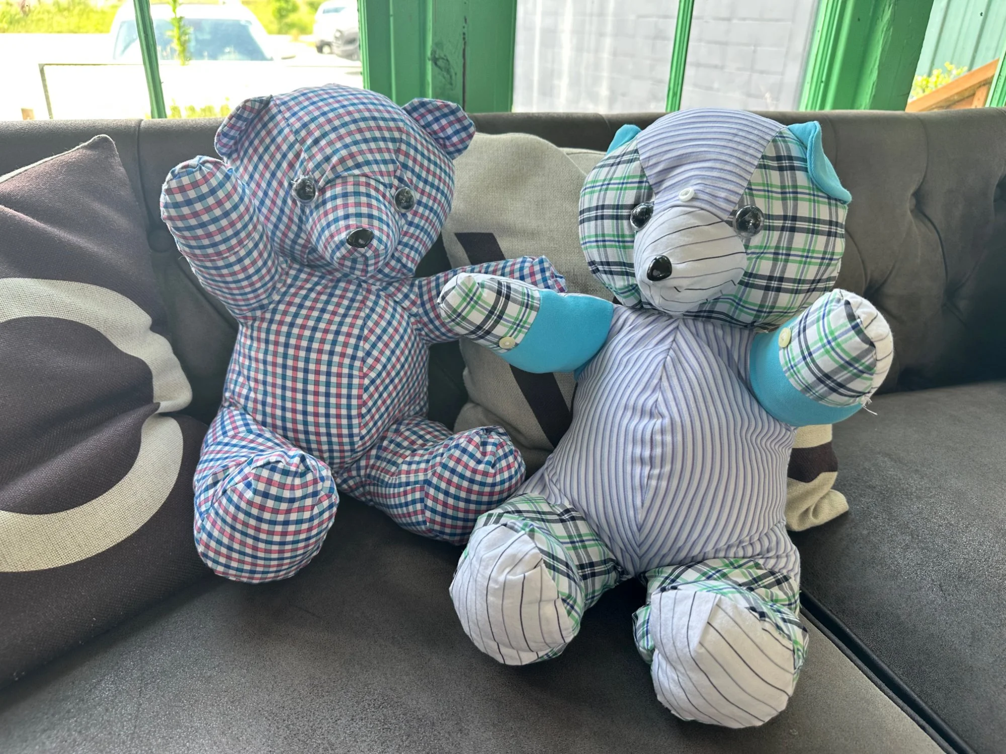 Handmade memory bear made from a loved one's clothing by Quilts by Big Wes in Atlanta, GA